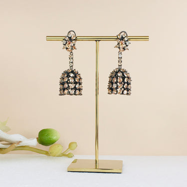 Bronze Dangler Jhumki Earrings Zayn Luxury Jewellery